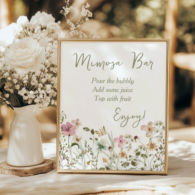 Póster Mimosa Bar Wildflower Bridal Shower (Subido por el creador)