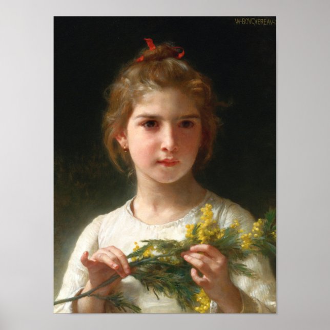 Póster Mimosa de William Bouguereau (Frente)