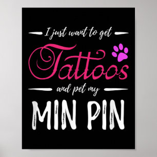 Póster Min Pin Dog Tattoo Miniatura Pinscher Dog Mom Gift