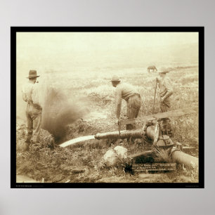 Póster Mina hydráulica para el oro en Rockerville SD 1889