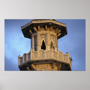 Póster Minarete de la mezquita Al-Majarra, Sharjah,
