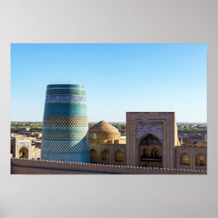 Póster Minarete inacabado de Kalta Minor - Khiva, Uzbekis