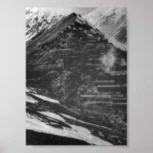 Póster Minas de cobre de Braden en chile