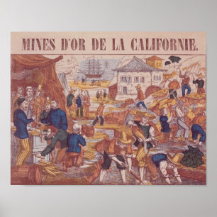 Póster Minas de oro de California
