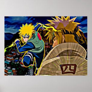 Quadro Decorativo Poste Minato Namikaze Naruto Classico