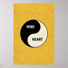 Póster Mind and Heart Yin Yang – Minimalist Philosophy