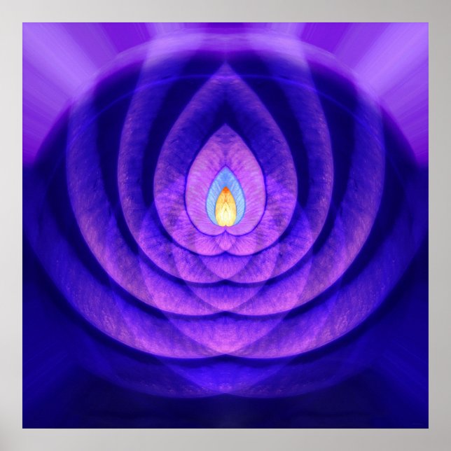 Póster Mind Beacon en morado y azul (Frente)