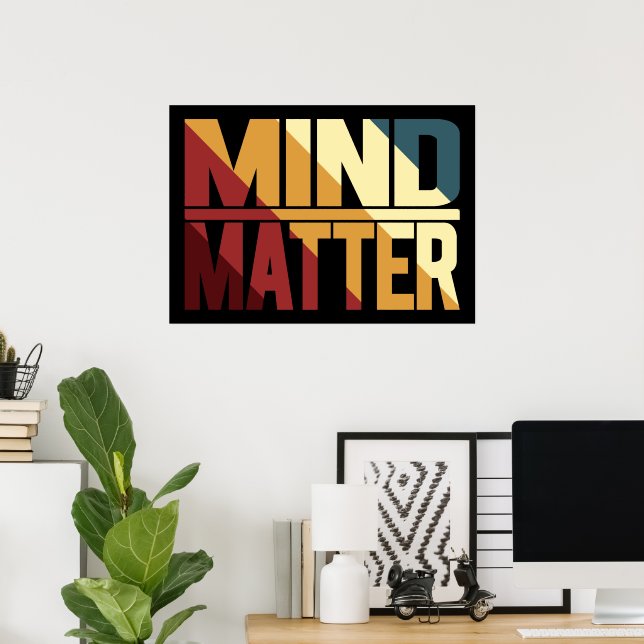 Póster Mind Mater Inspiration Mindset Mental Health (Oficina en casa)