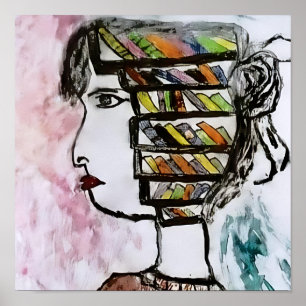 Póster Mind Reader Art Print - Cara de biblioteca