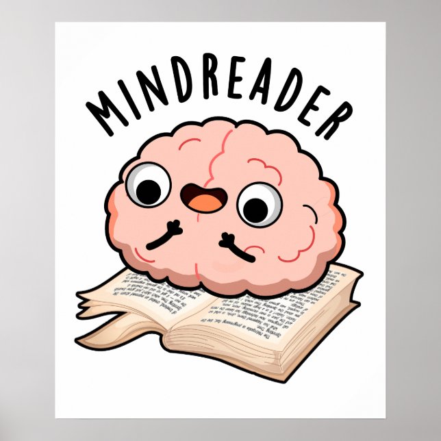 Póster Mind Reader Funny Brain Pun (Frente)