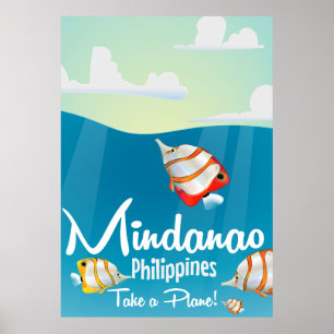 Póster Mindanao, afiche de viaje del personalizado de fil