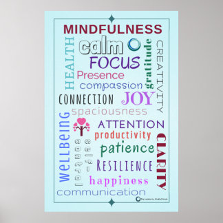 Póster Mindfulness Word Jumble
