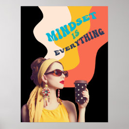 Póster Mindset es todo estilo retro