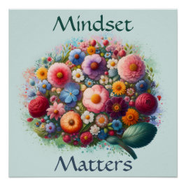 Póster Mindset Matters Inspirador Arte de Salud Mental