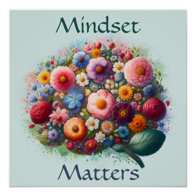 Póster Mindset Matters Inspirador Arte de Salud Mental (Anverso)