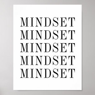 Póster Mindset Typography Black And White