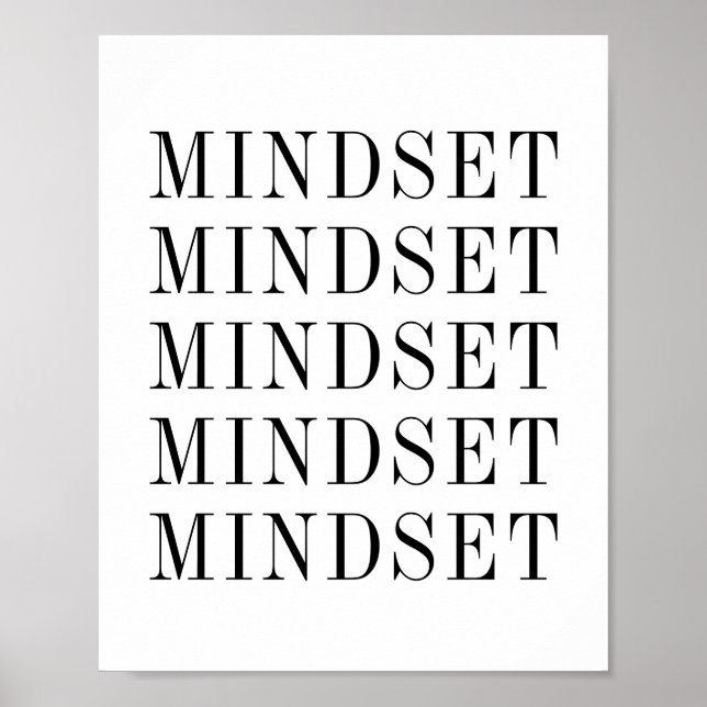 Póster Mindset Typography Black And White (Frente)