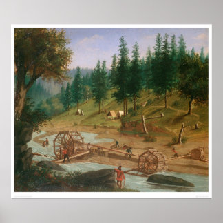 Póster Minería de Placer en el Foster's Bar, California (