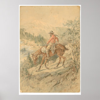 Póster Minero a caballo (0692A)