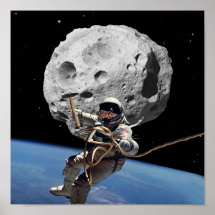 Póster Minero asteroide