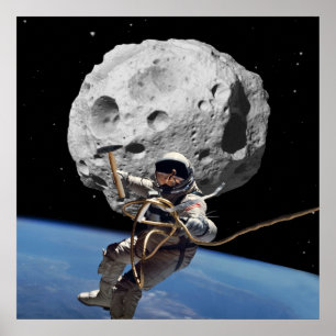 Póster Minero de asteroides