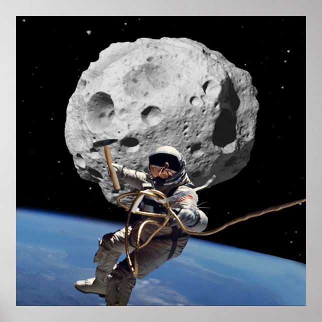Póster Minero de asteroides (Frente)