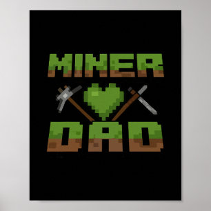 Póster Minero Divertido Papá Cumpleaños Chico Fiesta Vide