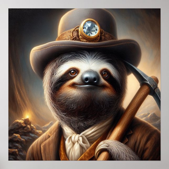 Póster Minero Sloth Gold (Frente)
