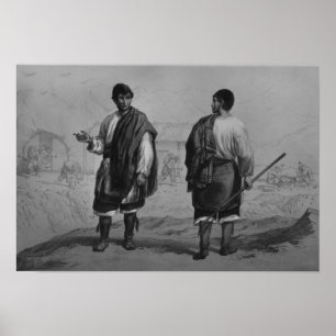 Póster Mineros de Chile, grabados por F. Lehnert