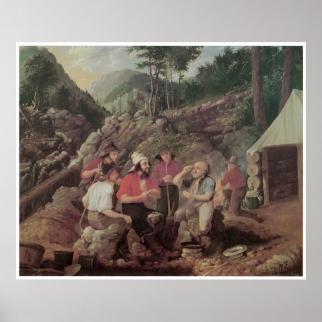 Póster Mineros de oro, 1858 (Frente)