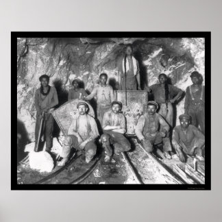 Póster Mineros de oro en Sudáfrica 1904