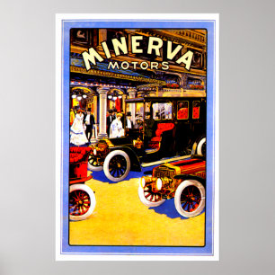 Póster Minerva ~ Anuncio Belga de Automóviles