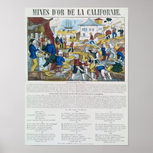 Póster Mines d'Or de la Californie (Frente)