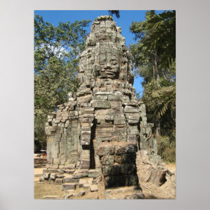 Póster Mini Bayon... Ta Prohm, Angkor Wat, Camboya