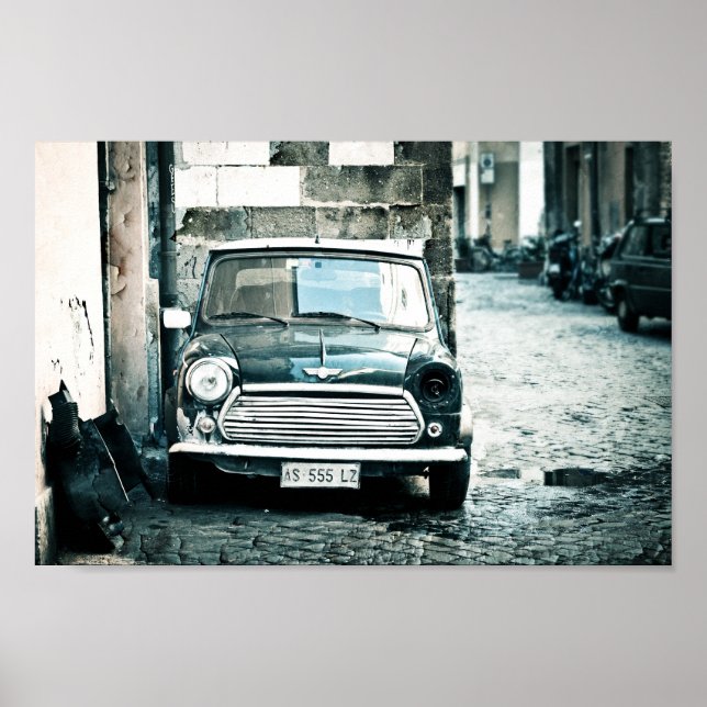 Póster Mini británico clásico en Roma (Frente)