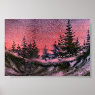 Póster Mini Poster de paisaje invernal