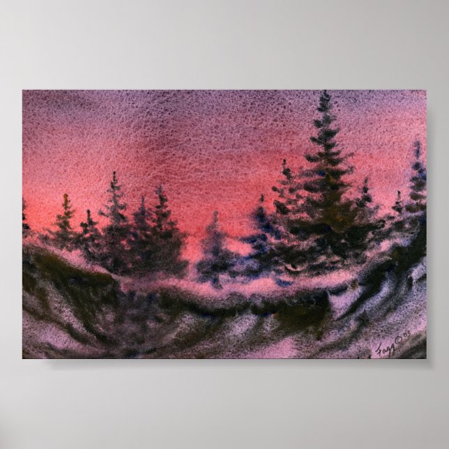 Póster Mini Poster de paisaje invernal (Frente)