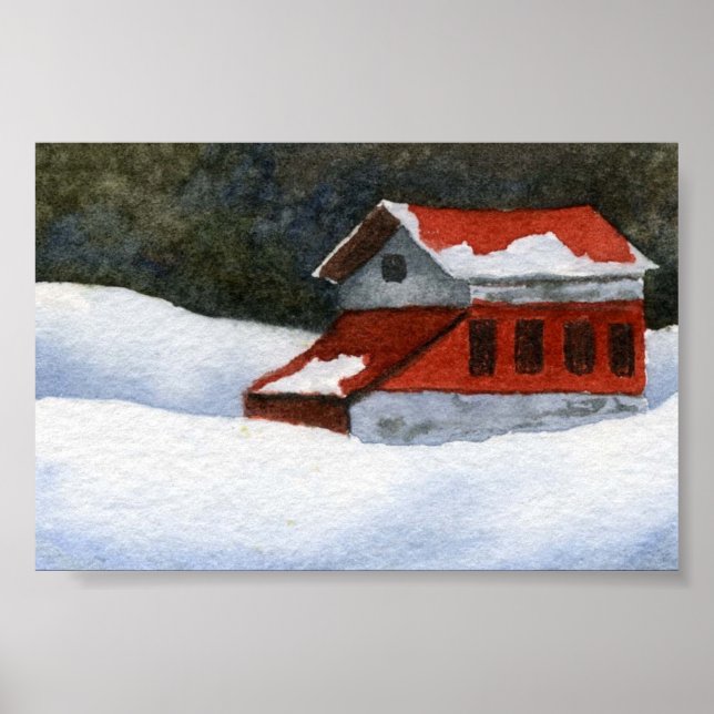 Póster Mini Poster de paisaje invernal (Frente)