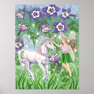 Póster Mini poster de unicornio de hadas