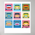 Póster Mini Poster Pop Art Classic<br><div class="desc">Mini poster clásico. Inspirado por el movimiento de arte pop y combinado con el arte de Sir Alec Issigonis,  este clásico mini poster es un regalo perfecto para cualquier entusiasta. También disponible como tarjeta de felicitación.</div>