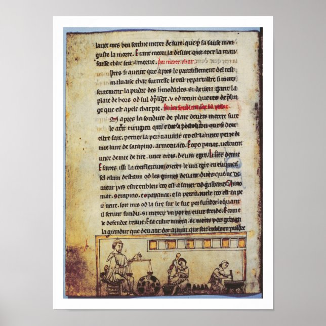 Póster Miniatura inglesa, 'Medica', ilustrando un apoth (Frente)