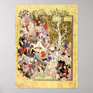 Póster Miniatura persa: Yusuf se rescata del pozo