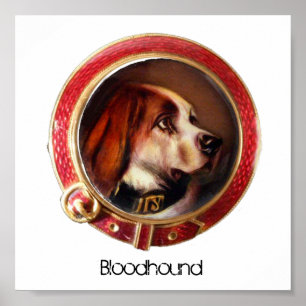 Póster MINIATURA VICTORIANA RETRATA Bloodhound
