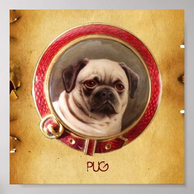 PÓSTER MINIATURA VICTORIANA RETRATO DE PERRO (Frente)