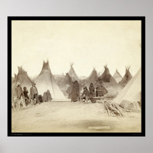 Póster Miniconjou Indian Tipi Camp SD 1891