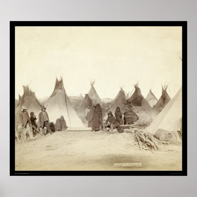 Póster Miniconjou Indian Tipi Camp SD 1891 (Frente)