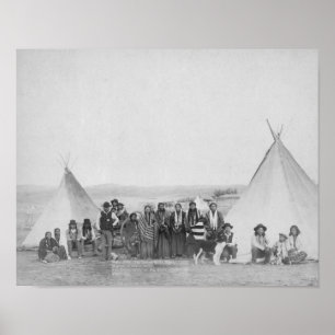 Póster Miniconjou Indians outside Tipis Photograph