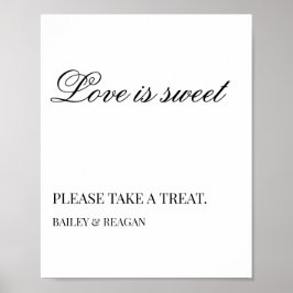 Póster Mínima boda negra blanca favorece el Rótulo