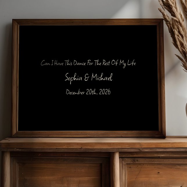 Póster Minimal Anniversary Gift Custom Wedding Name Print (Subido por el creador)