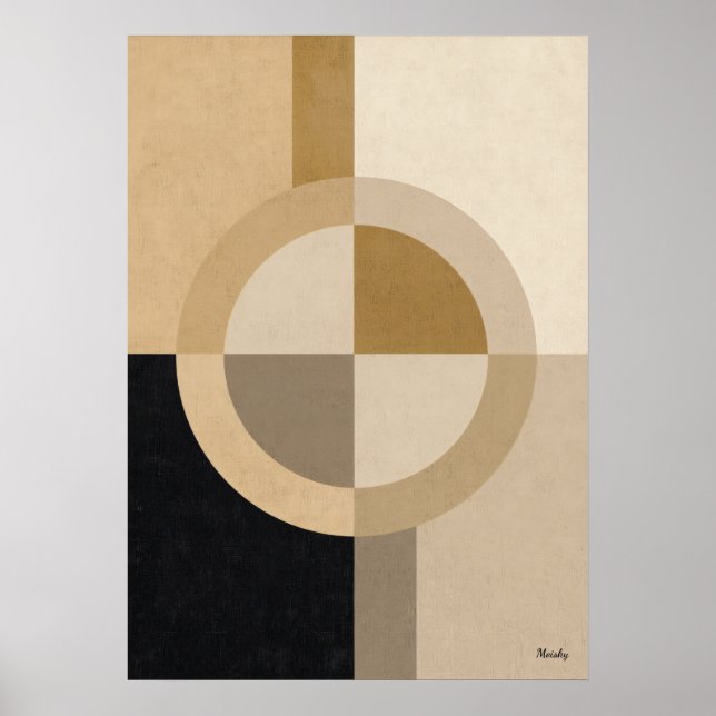 Póster Minimal Art Deco Geometric Circle – Luxury Neutral (Frente)